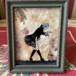 Antique Reverse Hand-Painted Silhouette by Thera Darby Case